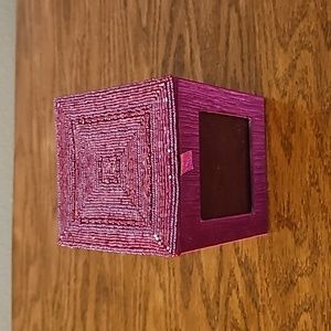 Beaded Silk decorative picture box (3 " x 3 " picture window)